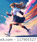 A girl running forward towards her dreams 117905527