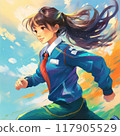 A girl running forward towards her dreams 117905529