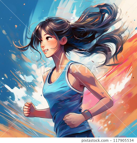 A girl running forward towards her dreams 117905534