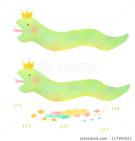 Cute green snake 117905822