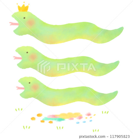 Cute green snake 117905823