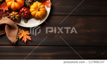 Autumn Pumpkins with Leaves and Berries Autumn Pumpkins with Leaves and Berries 117906147