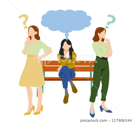 一個女人思考的插圖 一個女人思考的插圖 117906344