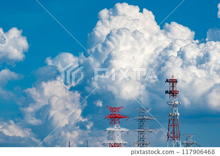 Steel tower and cumulonimbus cloud 2 Steel tower and cumulonimbus cloud 2 117906468