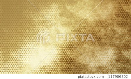 Golden Japanese pattern background 117906802