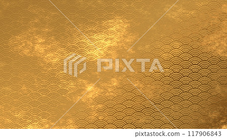 Golden Japanese pattern background Golden Japanese pattern background 117906843