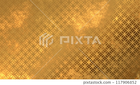 Golden Japanese pattern background 117906852