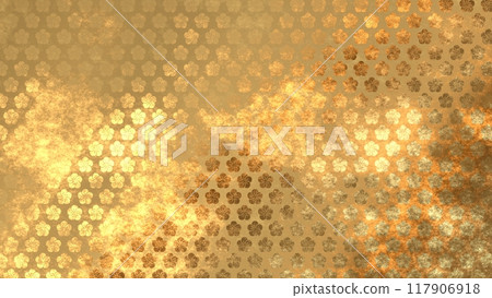Golden Japanese pattern background 117906918