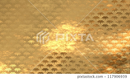 Golden Japanese pattern background 117906939