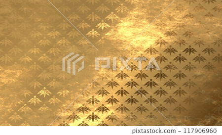 Golden Japanese pattern background 117906960