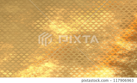 Golden Japanese pattern background 117906963
