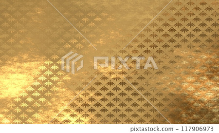 Golden Japanese pattern background 117906973