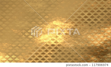 Golden Japanese pattern background 117906974
