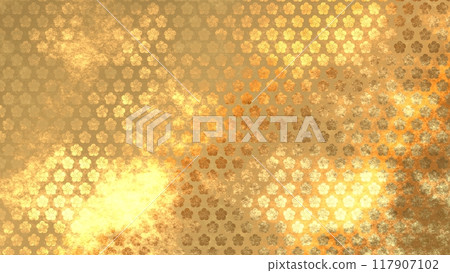 Golden Japanese pattern background 117907102