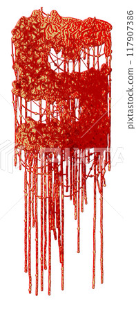 Metal music style font. Dripping letter with blood stains. Decorative lettering. Metal music style font. Dripping letter with blood stains. Decorative lettering. 117907386