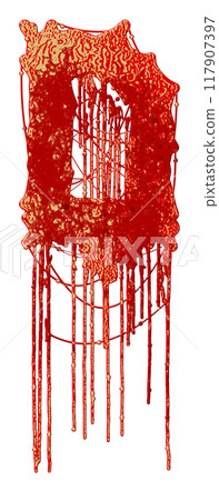 Metal music style font. Dripping letter with blood stains. Decorative lettering. Metal music style font. Dripping letter with blood stains. Decorative lettering. 117907397