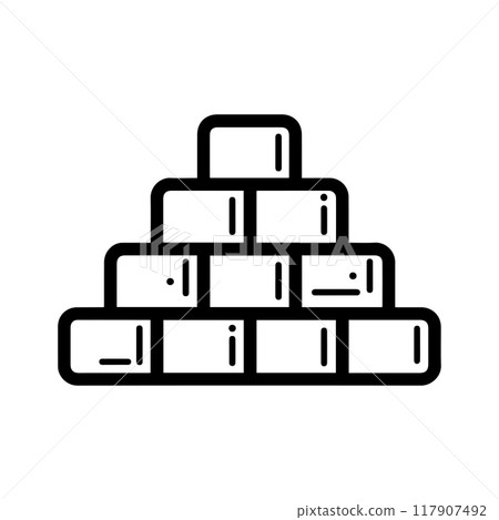 Bricks icon or modern line symbol. Vector line art and icon design with bold outline. Black and white Pixel Perfect minimalistic symbol isolated white background. Silhouette simple thin sign Bricks icon or modern line symbol. Vector line art and icon design with bold outline. Black and white Pixel Perfect minimalistic symbol isolated white background. Silhouette simple thin sign 117907492