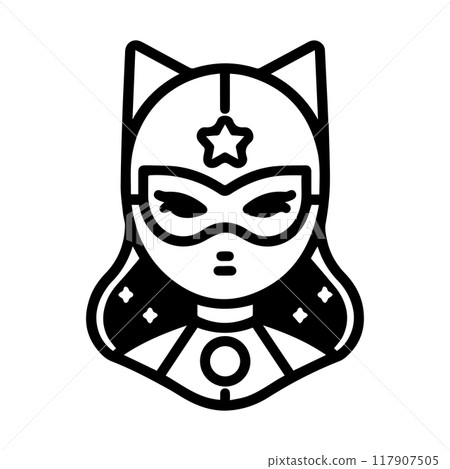 costume icon or modern line symbol. Vector line art and icon design with bold outline. Black and white Pixel Perfect minimalistic symbol isolated white background. Silhouette simple thin sign 117907505