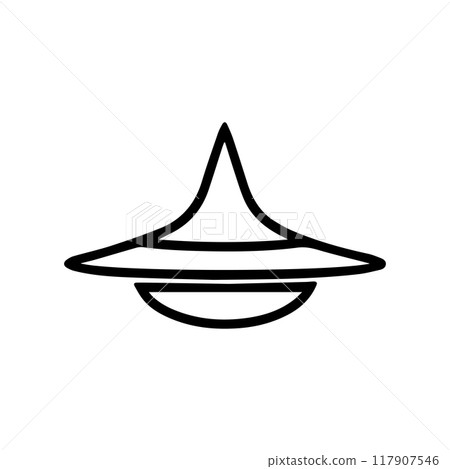 Spinning Top icon or modern line symbol. Vector line art and icon design with bold outline. Black and white Pixel Perfect minimalistic symbol isolated white background. Silhouette simple thin sign 117907546