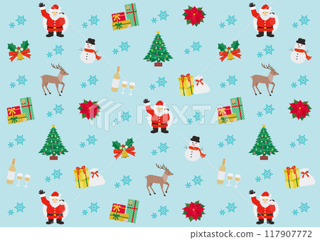 Christmas pattern illustration_blue 117907772