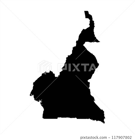 Silhouette of a Cameroon Country land Map	 117907802