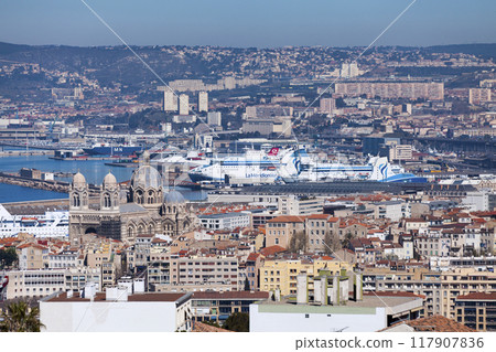 Aerial view of the Marseille Cathedral 117907836