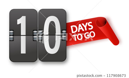 10 days to go icon set. Countdown of days remaining. Offer timer sticker limited to a few days. Vector 10 days to go icon set. Countdown of days remaining. Offer timer sticker limited to a few days. Vector 117908673