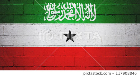 Flag of Somaliland painted on a wall 117908846