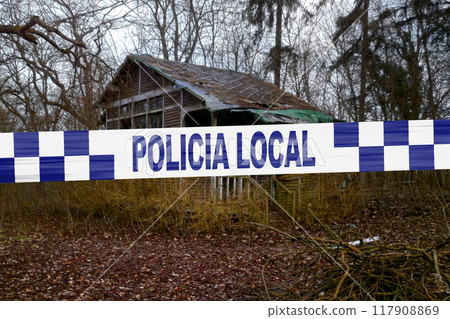 Spanish police tape 117908869