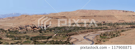 Panoramic view of the valley of Ounila in Morocco Panoramic view of the valley of Ounila in Morocco 117908871