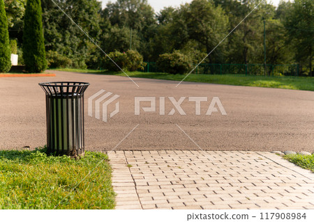 park environment nature bin recycling container grass waste trash design outdoor garbage green 117908984