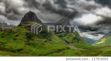 Spectacular Valley Of Glencoe And Rural Highland Landscape In Lochaber In Scotland, UK 117910003