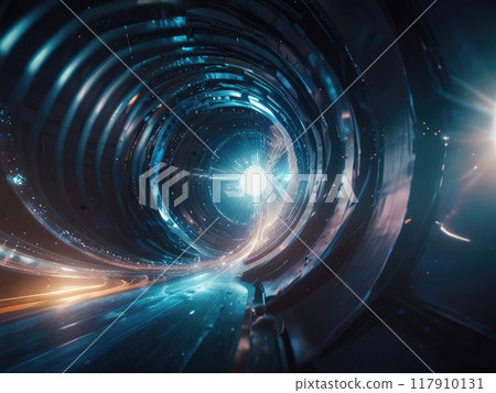 Dark round underground tunnel. Dark round underground tunnel. 117910131