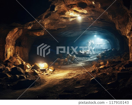Dark round underground tunnel. Dark round underground tunnel. 117910143