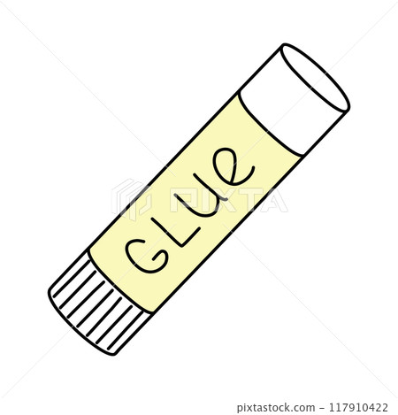 Glue stick tube, back to school concept, doodle style vector Glue stick tube, back to school concept, doodle style vector 117910422