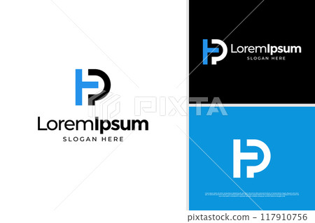 Minimalist letter H P construction logo design vector template Minimalist letter H P construction logo design vector template 117910756