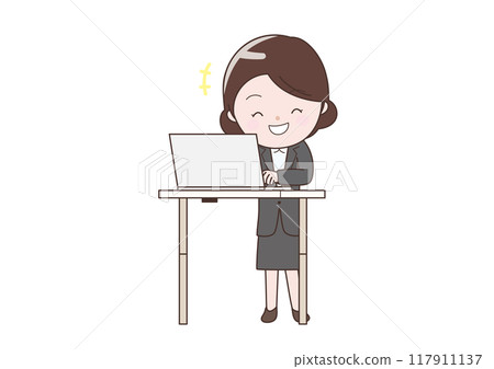 Standing work business woman Standing work business woman 117911137
