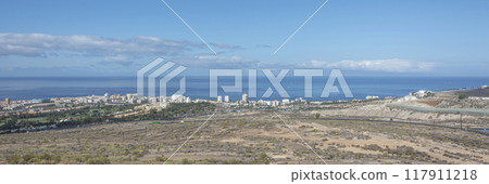 Seascape. A city on the ocean coast (Las Americas, Tenerife, Spain) 117911218