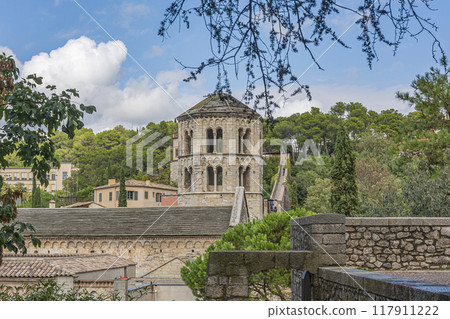 observation tower and the city wall of the 19th-century development in the vicinity of the historic center of Girona (Spain) observation tower and the city wall of the 19th-century development in the vicinity of the historic center of Girona (Spain) 117911222
