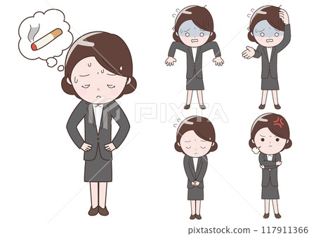 表達負面情緒的女商人 117911366