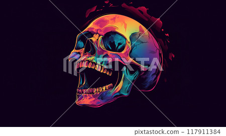 笑的頭骨的插圖 笑的頭骨的插圖 117911384