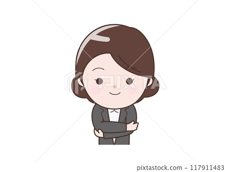 雙臂交叉的自信女商人 雙臂交叉的自信女商人 117911483
