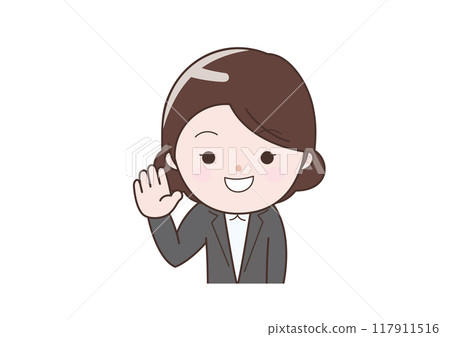 女商人舉手打招呼 117911516