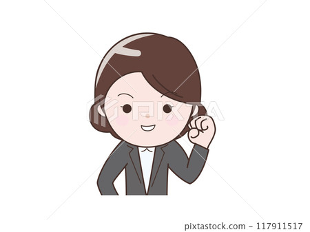 做膽量姿勢的女商人 117911517