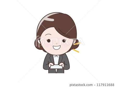 雙手拿著名片的女商人 117911688