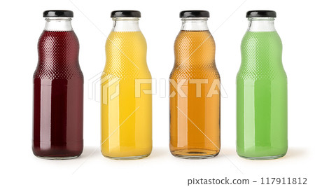 glass bottle with juice 117911812