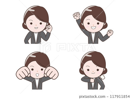 女商人設置如膽量姿勢 117911854