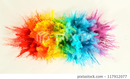 Coloured Powder Explosions, Holi Smoke Colours. 117912077