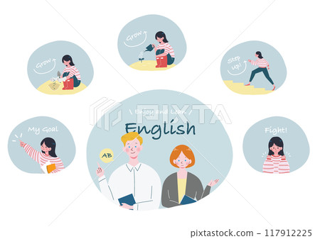 English conversation class illustration set 117912225
