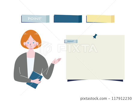 Caucasian woman explaining a point Caucasian woman explaining a point 117912230